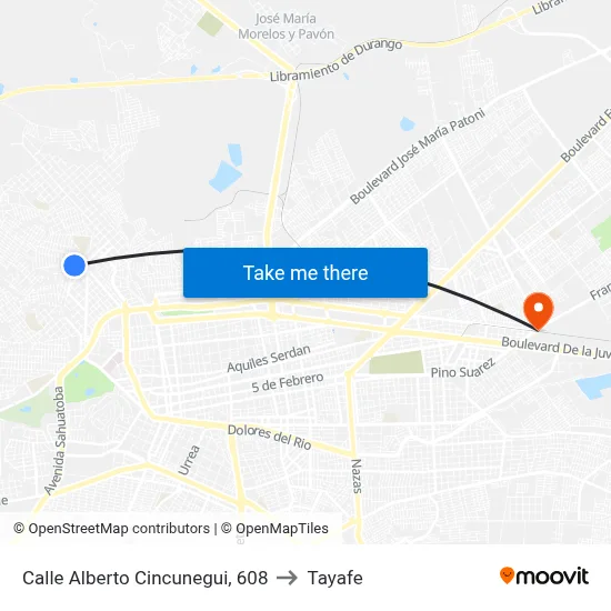 Calle Alberto Cincunegui, 608 to Tayafe map