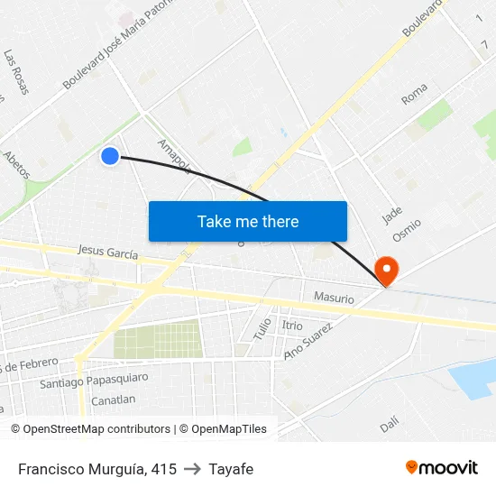 Francisco Murguía, 415 to Tayafe map