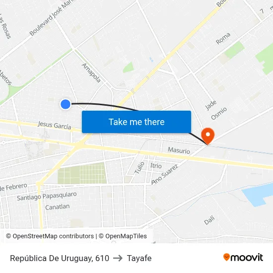 República De Uruguay, 610 to Tayafe map
