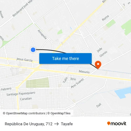 República De Uruguay, 712 to Tayafe map