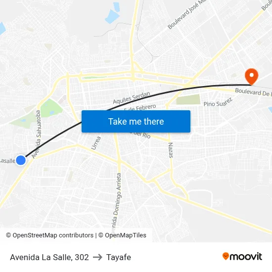 Avenida La Salle, 302 to Tayafe map
