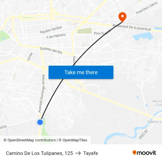 Camino De Los Tulipanes, 125 to Tayafe map