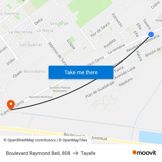 Boulevard Raymond Bell, 808 to Tayafe map