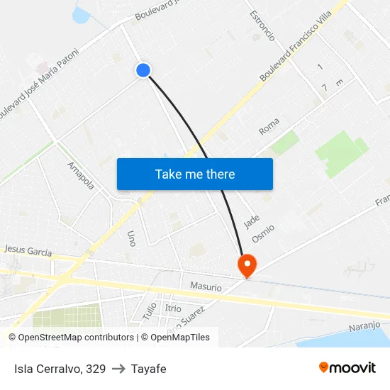 Isla Cerralvo, 329 to Tayafe map