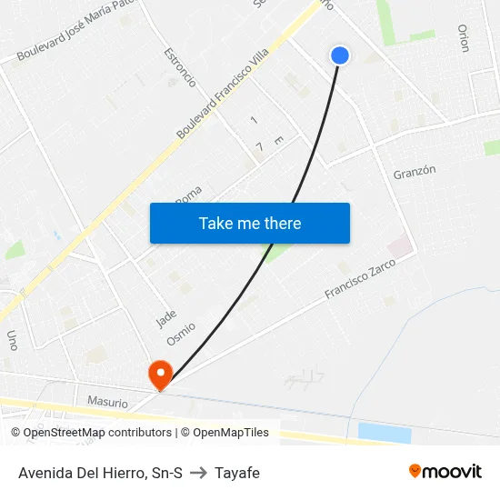 Avenida Del Hierro, Sn-S to Tayafe map