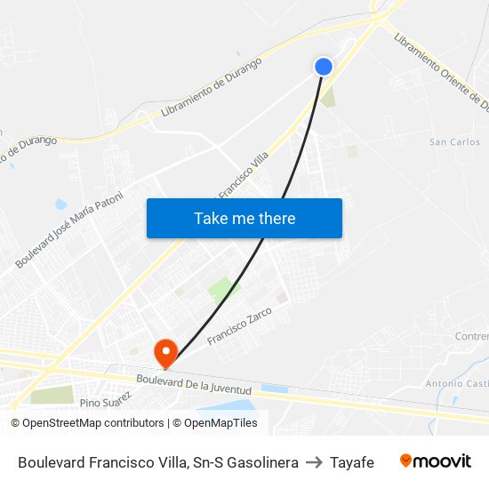 Boulevard Francisco Villa, Sn-S Gasolinera to Tayafe map