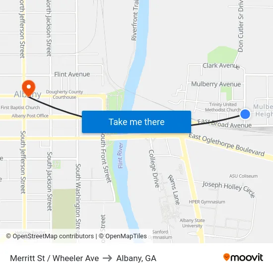 Merritt St / Wheeler Ave to Albany, GA map