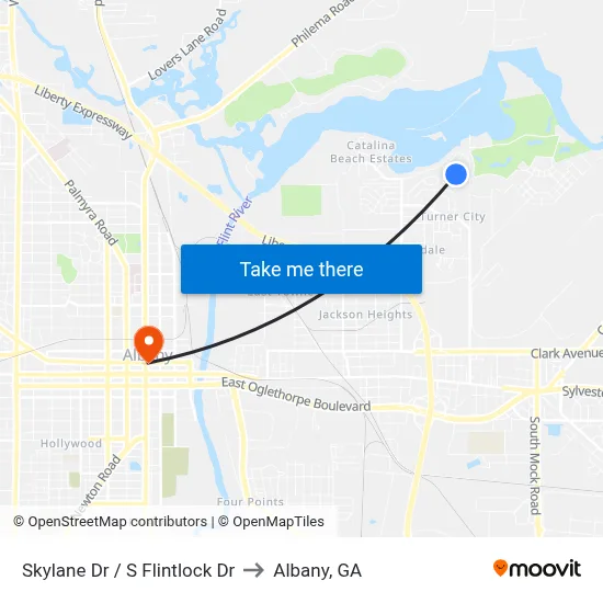 Skylane Dr / S Flintlock Dr to Albany, GA map