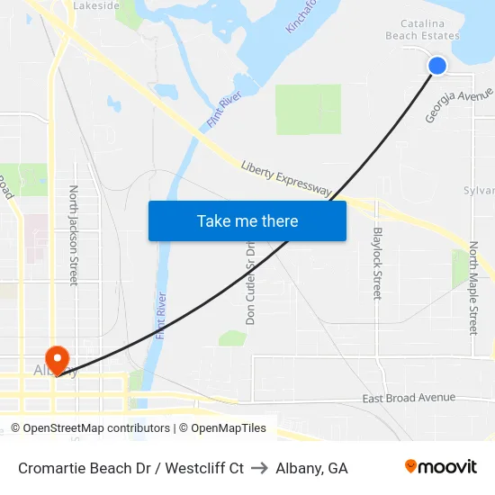Cromartie Beach Dr / Westcliff Ct to Albany, GA map