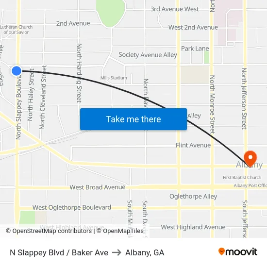 N Slappey Blvd / Baker Ave to Albany, GA map