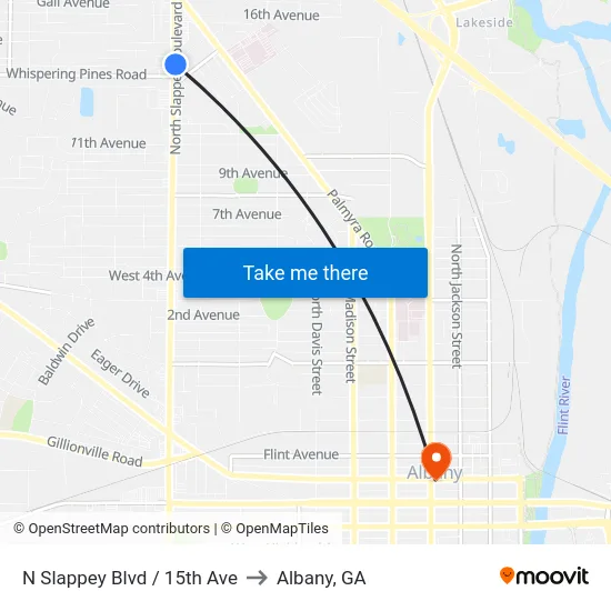 N Slappey Blvd / 15th Ave to Albany, GA map