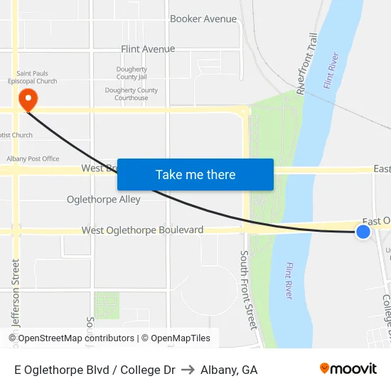 E Oglethorpe Blvd / College Dr to Albany, GA map