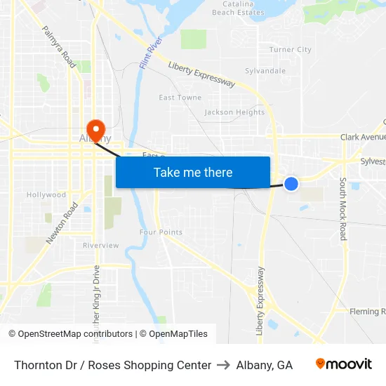 Thornton Dr / Roses Shopping Center to Albany, GA map
