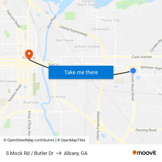 S Mock Rd / Butler Dr to Albany, GA map