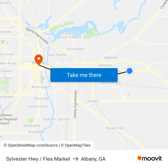 Sylvester Hwy / Flea Market to Albany, GA map