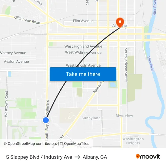 S Slappey Blvd / Industry Ave to Albany, GA map
