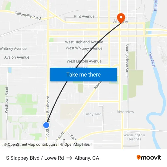 S Slappey Blvd / Lowe Rd to Albany, GA map