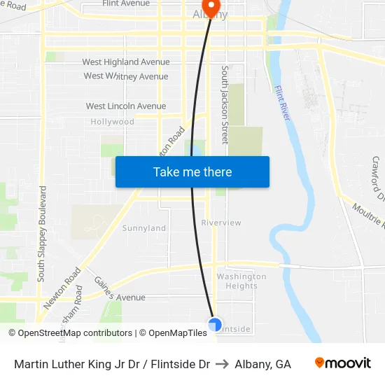 Martin Luther King Jr Dr / Flintside Dr to Albany, GA map