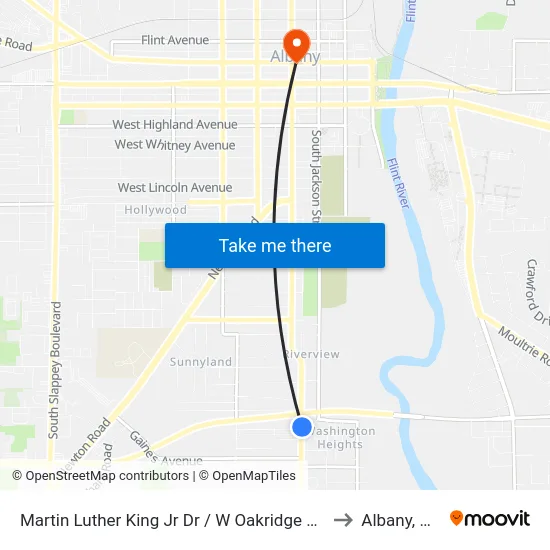 Martin Luther King Jr Dr / W Oakridge Dr. to Albany, GA map