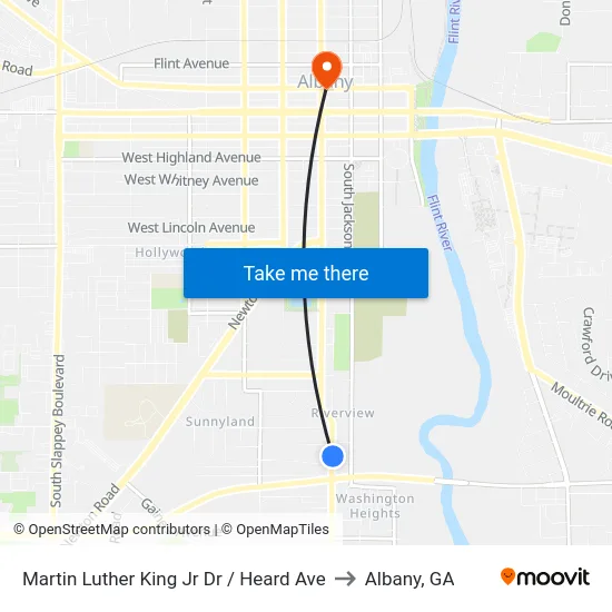 Martin Luther King Jr Dr / Heard Ave to Albany, GA map