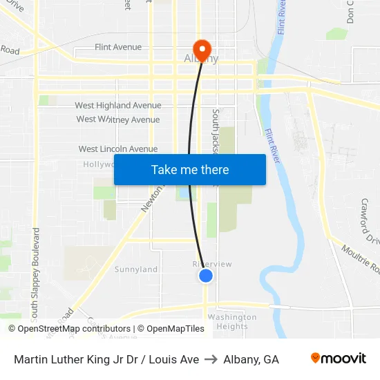 Martin Luther King Jr Dr / Louis Ave to Albany, GA map