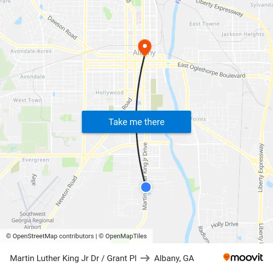 Martin Luther King Jr Dr / Grant Pl to Albany, GA map