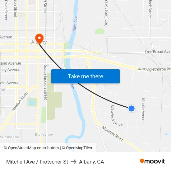 Mitchell Ave / Frotscher St to Albany, GA map