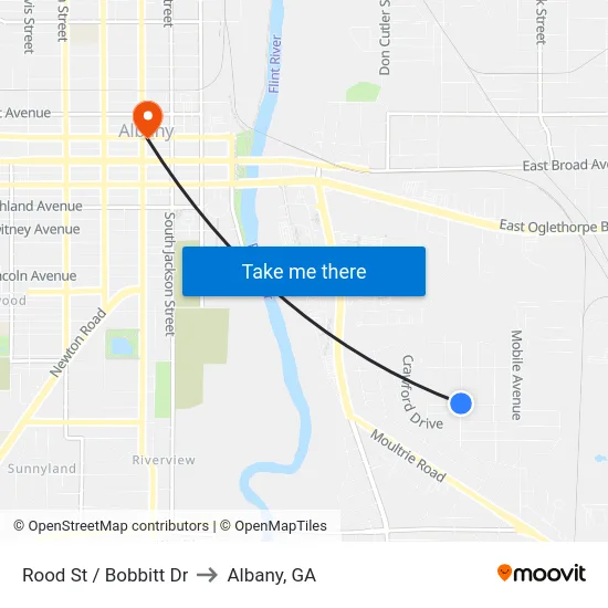 Rood St / Bobbitt Dr to Albany, GA map