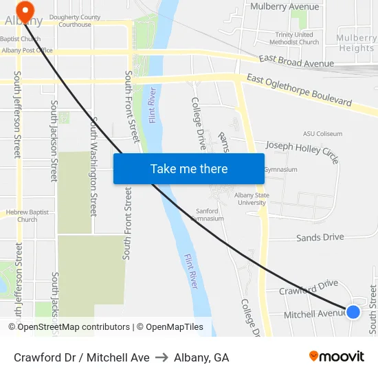 Crawford Dr / Mitchell Ave to Albany, GA map