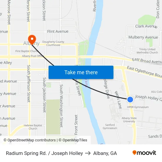Radium Spring Rd. / Joseph Holley to Albany, GA map