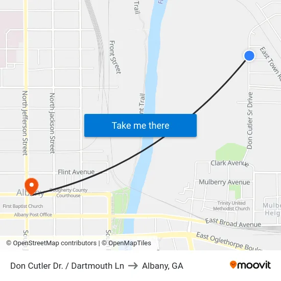 Don Cutler Dr. / Dartmouth Ln to Albany, GA map