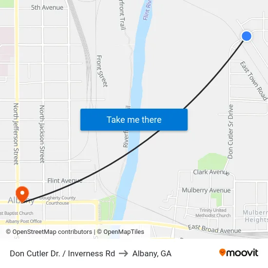 Don Cutler Dr. / Inverness Rd to Albany, GA map