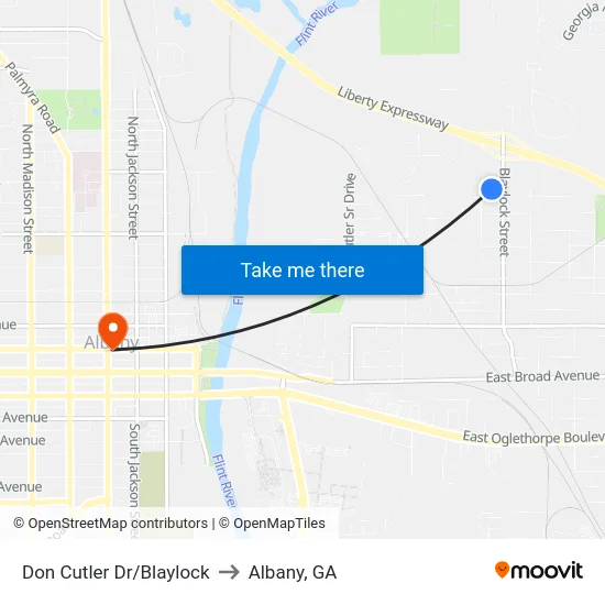 Don Cutler Dr/Blaylock to Albany, GA map
