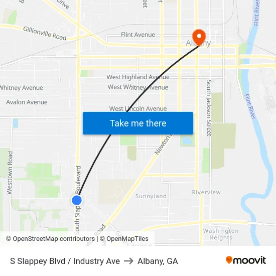 S Slappey Blvd / Industry Ave to Albany, GA map