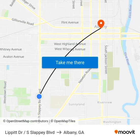 Lippitt Dr / S Slappey Blvd to Albany, GA map