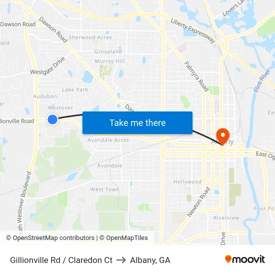 Gillionville Rd / Claredon Ct to Albany, GA map