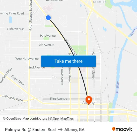 Palmyra Rd @ Eastern Seal to Albany, GA map