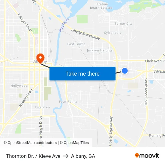 Thornton Dr. / Kieve Ave to Albany, GA map