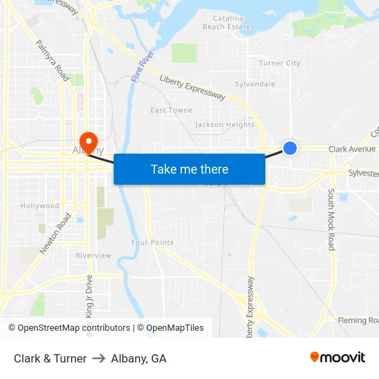 Clark & Turner to Albany, GA map
