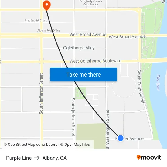 Purple Line to Albany, GA map