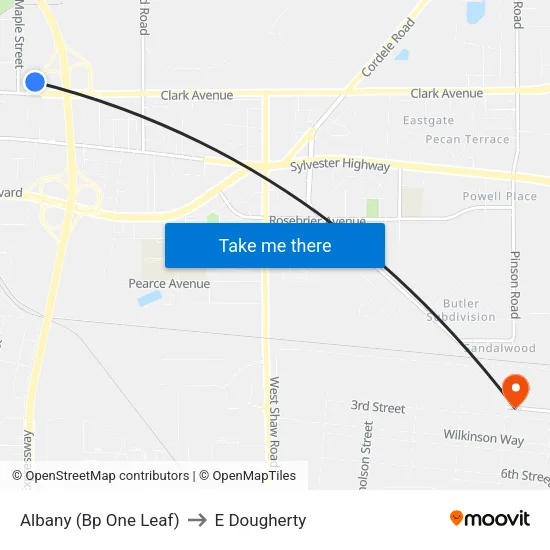 Albany (Bp One Leaf) to E Dougherty map