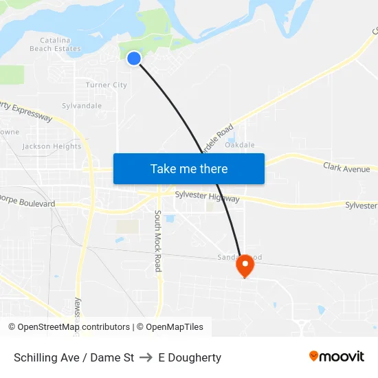 Schilling Ave / Dame St to E Dougherty map
