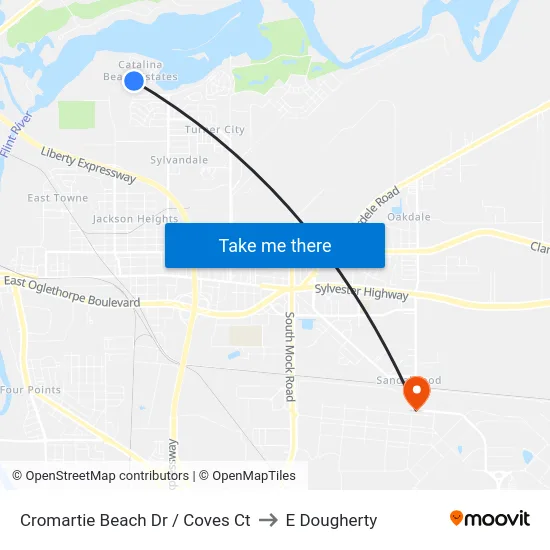 Cromartie Beach Dr / Coves Ct to E Dougherty map