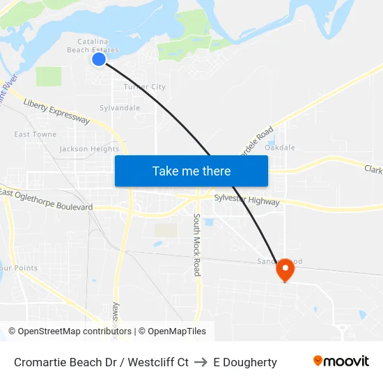 Cromartie Beach Dr / Westcliff Ct to E Dougherty map