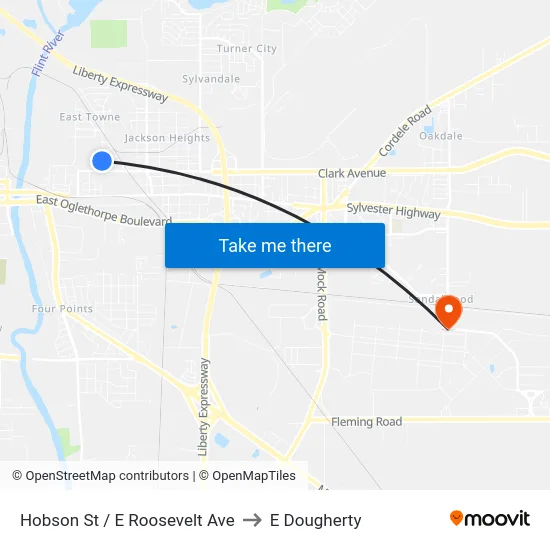 Hobson St / E Roosevelt Ave to E Dougherty map