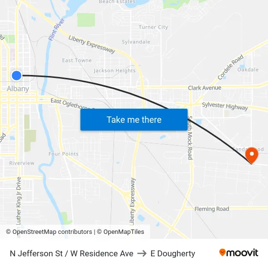 N Jefferson St / W Residence Ave to E Dougherty map