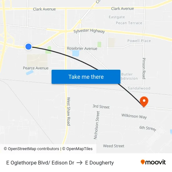 E Oglethorpe Blvd/ Edison Dr to E Dougherty map