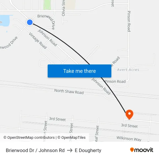 Brierwood Dr / Johnson Rd to E Dougherty map