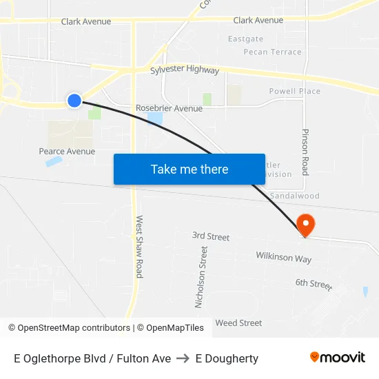 E Oglethorpe Blvd / Fulton Ave to E Dougherty map
