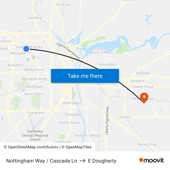 Nottingham Way / Cascade Ln to E Dougherty map